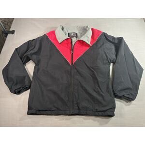Vintage Bill Rodgers Jacket Mens Medium Black Pink USA Made Running Insulated
